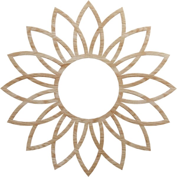 Ekena Millwork Daisy Wood Fretwork Pierced Ceiling Medallion, Red Oak, 24"OD x 8 3/8"ID x 3/8"T CMWP24X24X0375DARO - main